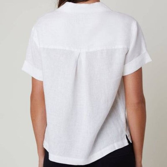 NWT Alp N Rock Women's Jovie Short Sleeve Button Down Top in Ivory White - Picture 2 of 11